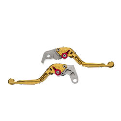 Manete Super Bike com Regulagens 3/4 Dedos Escamoteável - Dobrável Dourado