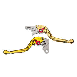 Manete Super Bike com Regulagens 3/4 Dedos Escamoteável - Dobrável Dourado